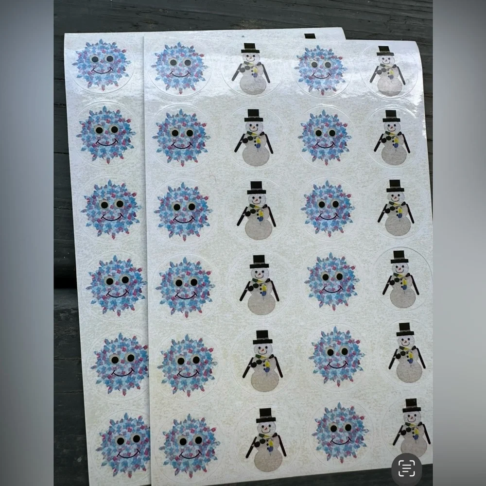 Colorful Hearts, Bunny’s, Flower Pots, and Snowman Sticker Set- New! Unused! - Picture 2 of 9